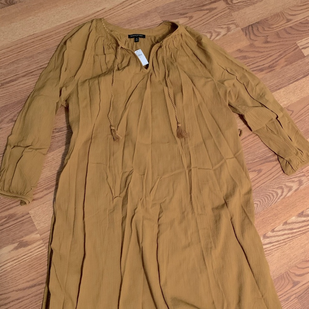 NWT Banana Republic Mustard Linen Dress